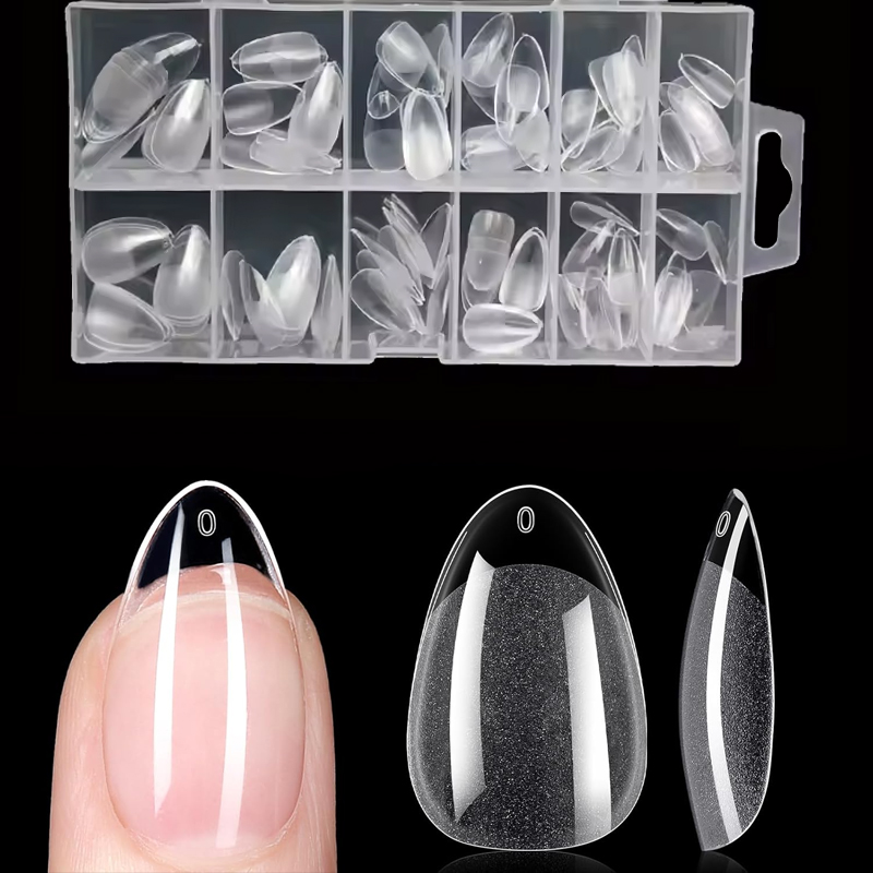 Nail Art Xs - Pointes d'ongles ultra-courtes en forme d'amande,