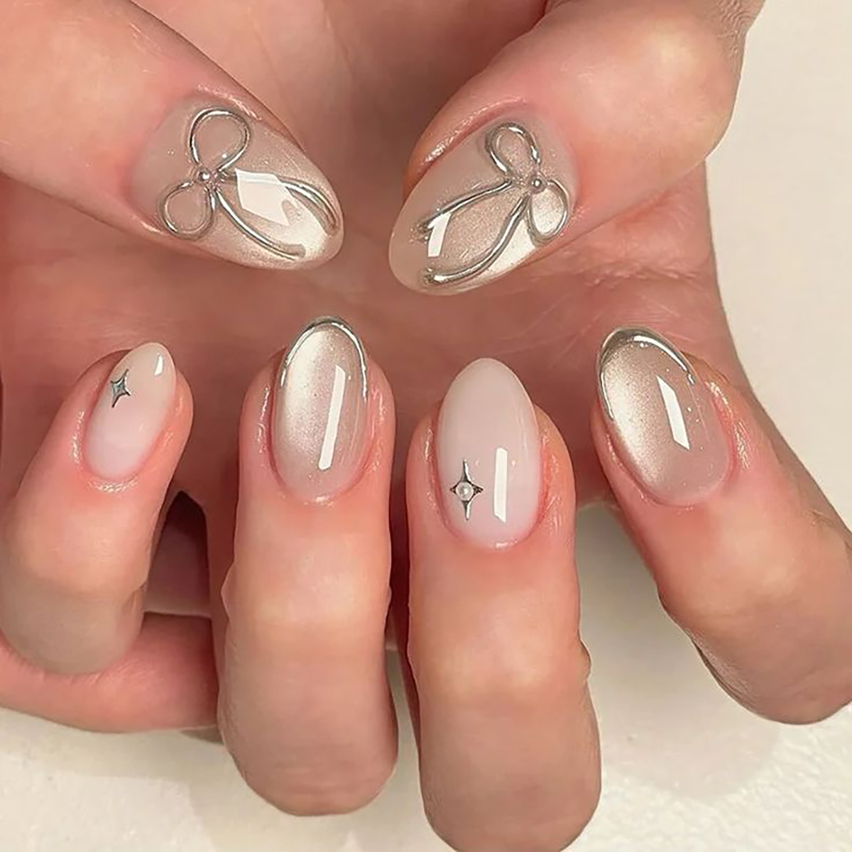 Nail Art Xs - 24 faux ongles ronds courts faits