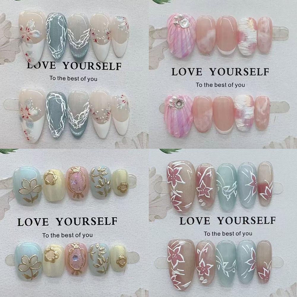 Nail Art Elegant - Faux ongles en amande élégants et