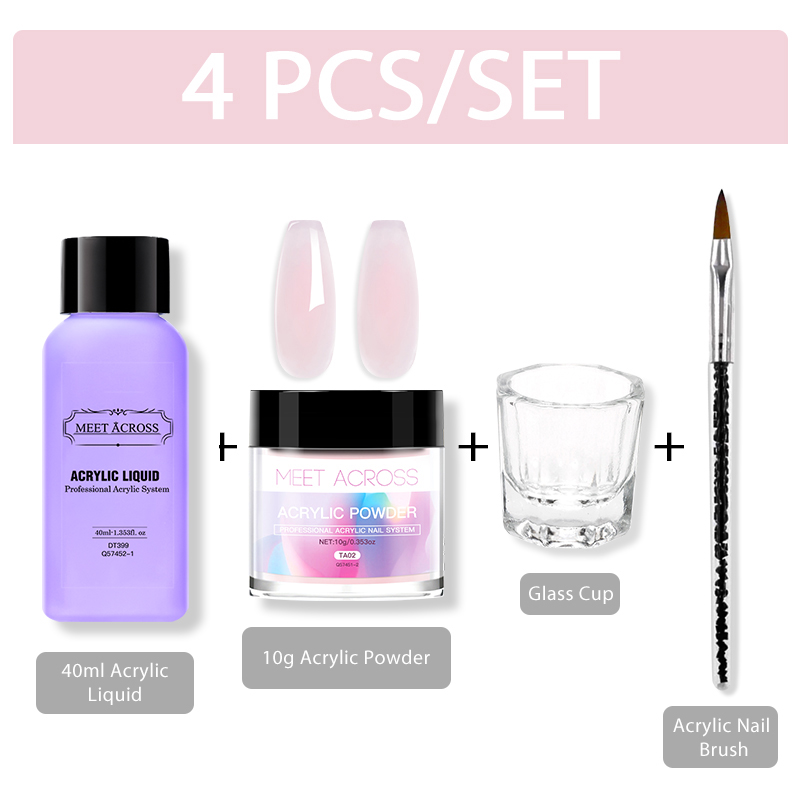 Acrylic Powder Clear - MEET ACROSS poudre acrylique cristal fleur