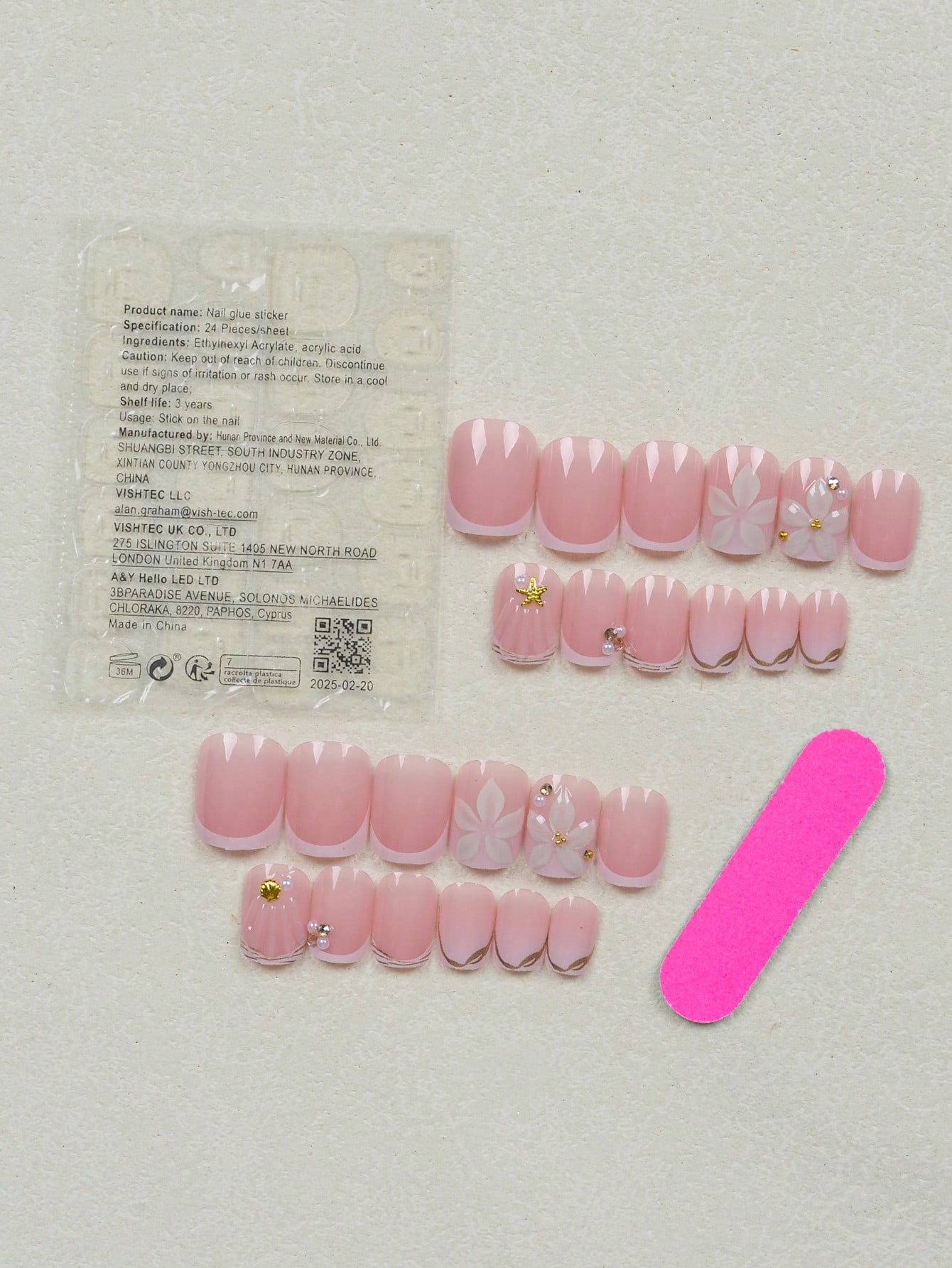 24 faux ongles carrés courts b - Nail Art Motif avis et prix