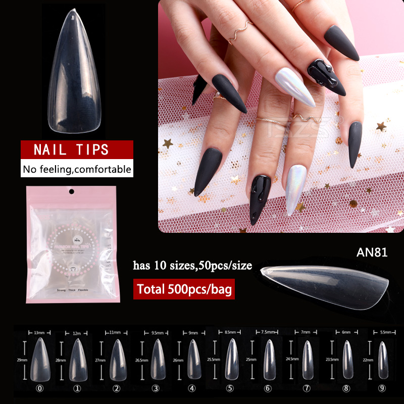 500 pcs/lot longs amande clair - Nail Art Xs avis et prix