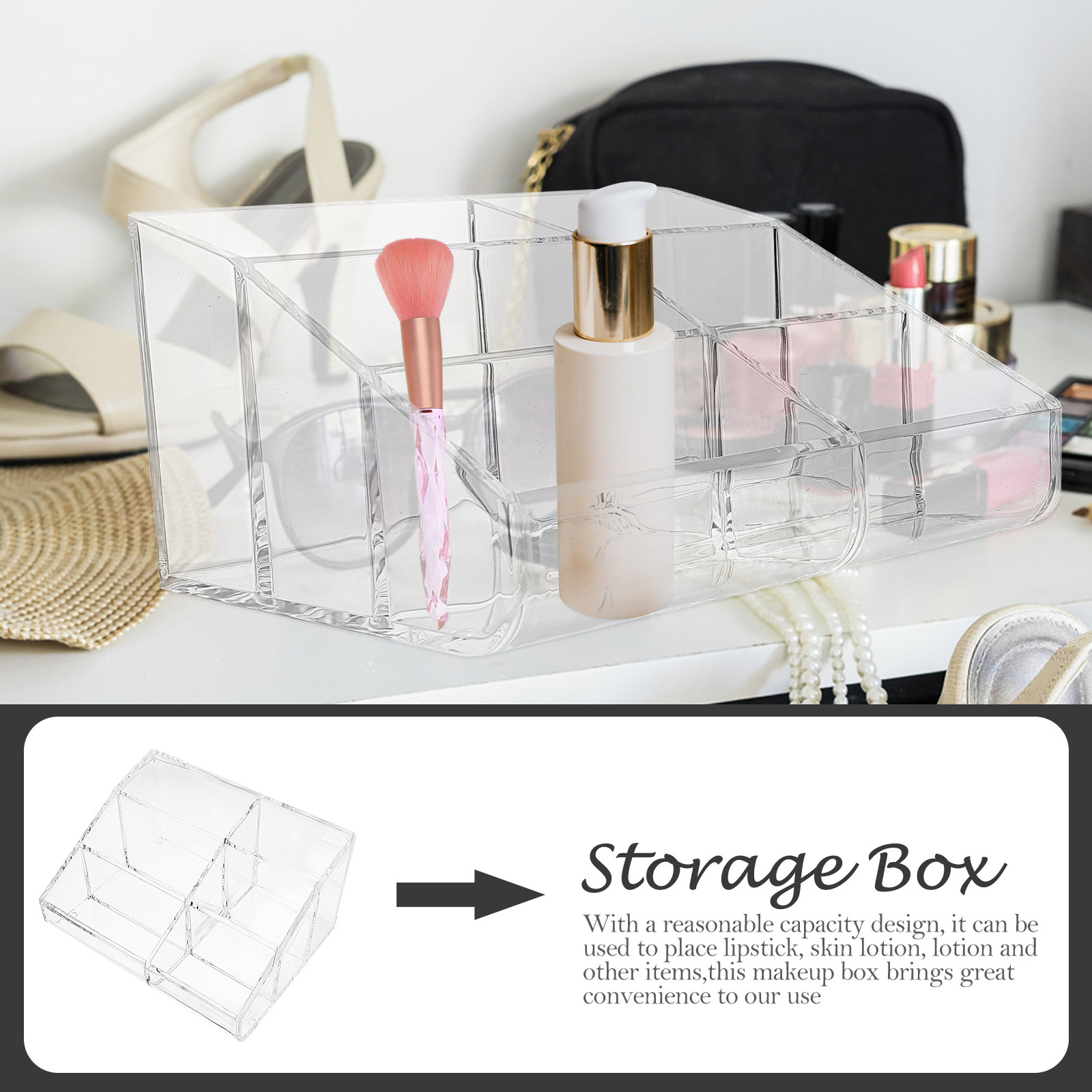 Organiseur en acrylique à 6 co - Acrylic Powder Clear avis et prix