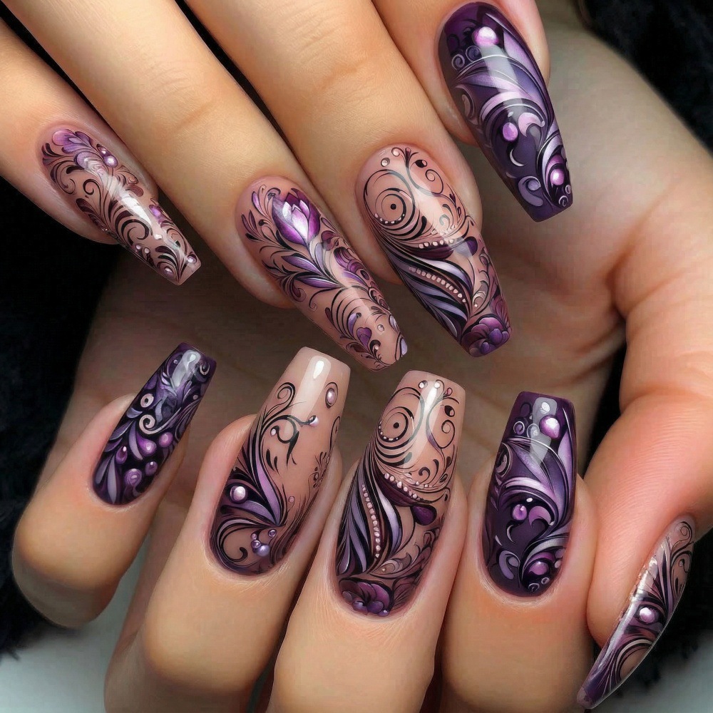 Faux ongles moyens pour femmes - Nail Art Full Design avis et prix