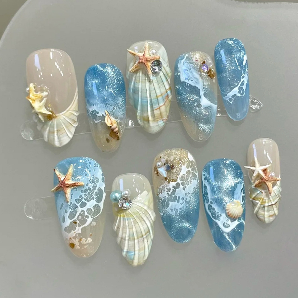 10 faux ongles à presser Ondes - Nail Art Xs avis et prix