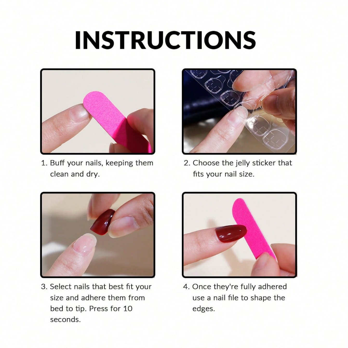 Faux ongles à presser Amande 1 - Nail Art Motif avis et prix
