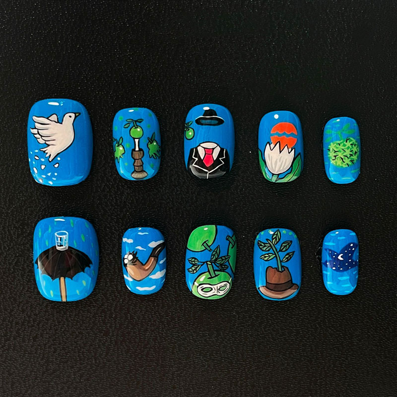 10 faux ongles courts ovales p - Nail Art Motif avis et prix
