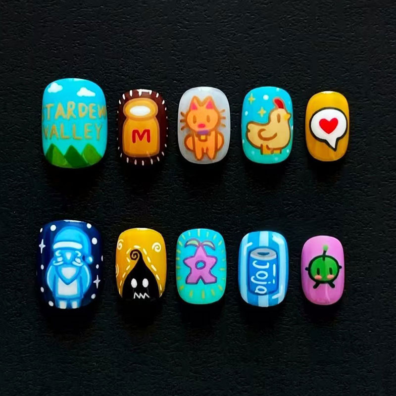 10 faux ongles courts ovales p - Nail Art Motif avis et prix