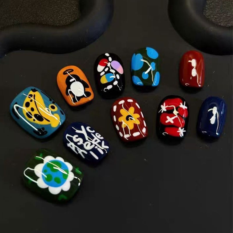 10 faux ongles courts ovales p - Nail Art Motif avis et prix
